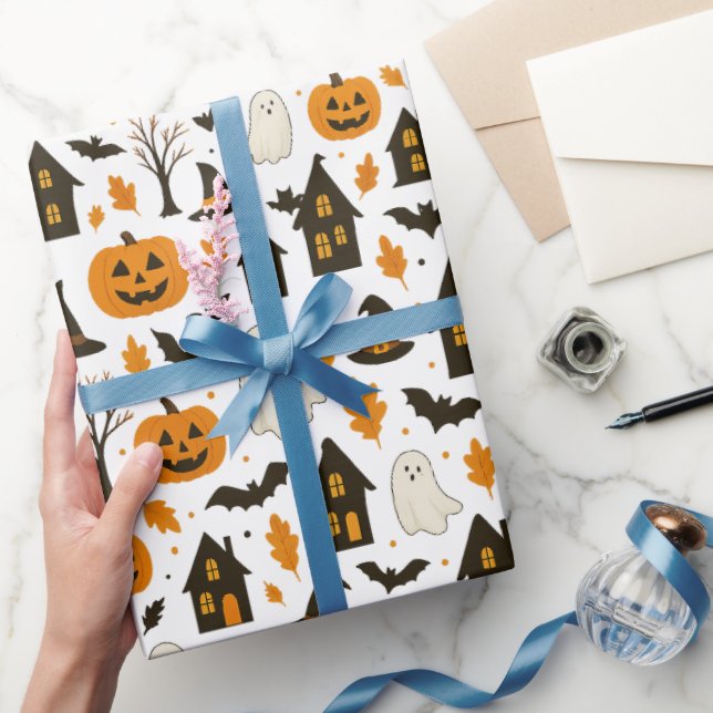Halloween Beängstigendes Muster - Spooky & Festiva Geschenkpapier (Schenken)
