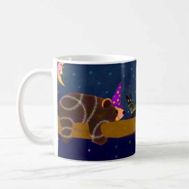 Halloween Bear and Black Cat Tasse (Links)