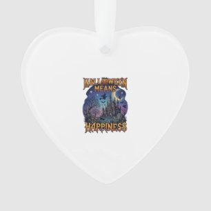 Halloween bedeutet Glück Geisterburg Hexe Muh Ornament