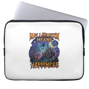 Halloween bedeutet Glück Gespensterschloss Hexe Mu Laptopschutzhülle