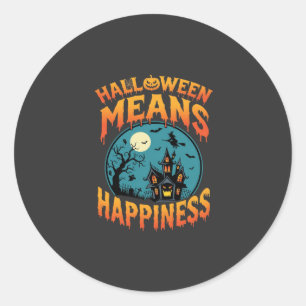 Halloween bedeutet glückliches Spukhaus Vektor Runder Aufkleber