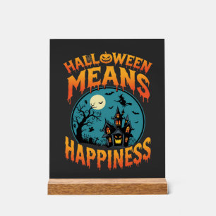 Halloween bedeutet Glückseligkeit Spukhaus Vektor Acrylschild