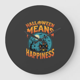 Halloween bedeutet Glückseligkeit Spukhaus Vektor Große Wanduhr