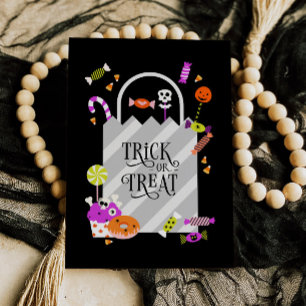 Halloween-Begrüßungskarte für Trick oder Treat Bag Einladung