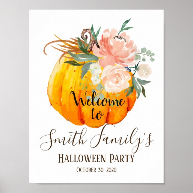 Halloween-Begrüßungsschild Poster (Vorne)