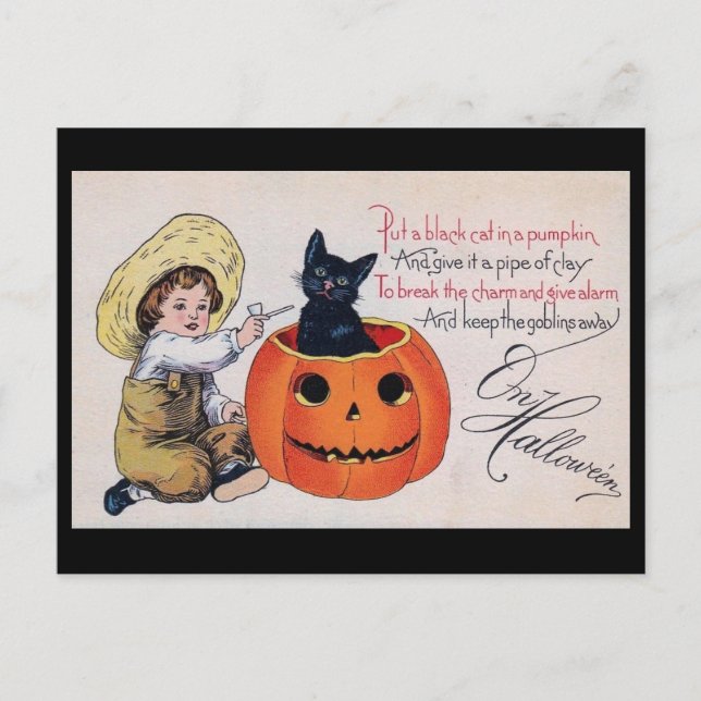 Halloween, Behalt die Goblins weg Vintag Postkarte (Vorderseite)