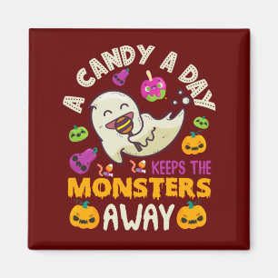 Halloween Behalte ein Bonbons am Tag die Monster w Magnet
