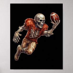 Halloween beim Fußballspiel Cooler Touchdown-Spiel Poster