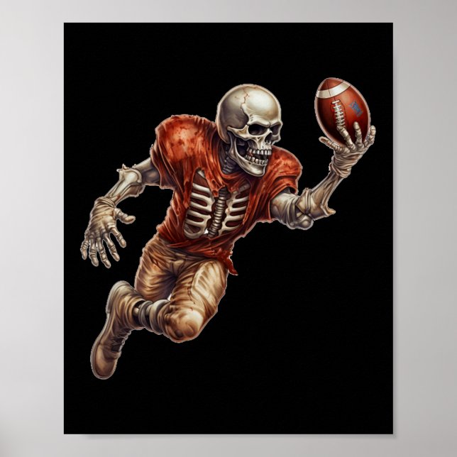 Halloween beim Fußballspiel Cooler Touchdown-Spiel Poster (Vorne)