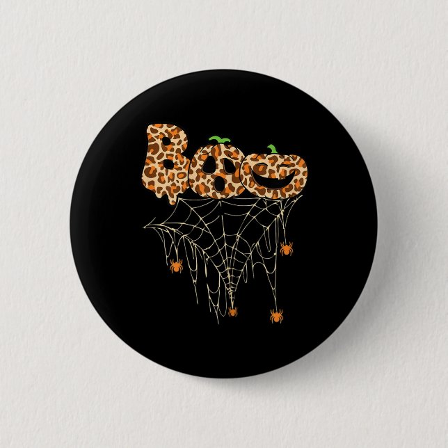 Halloween Bekleidung Spinnennetz Fall Pumpkin Chee Button (Vorderseite)