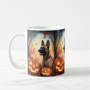 Halloween Belgisch Malinoi mit Pumpkins Beängstige Kaffeetasse