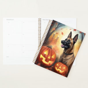 Halloween Belgisch Malinoi mit Pumpkins Beängstige Planer