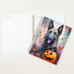 Halloween belgischer Schäferhund mit Pumpkins Beän Planer