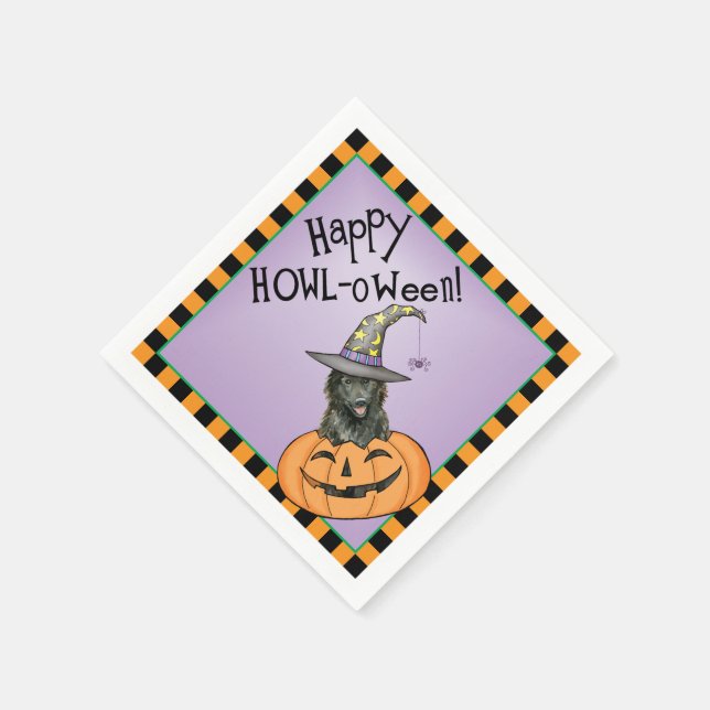 Halloween Belgium Sheepdog Serviette (Ecke)