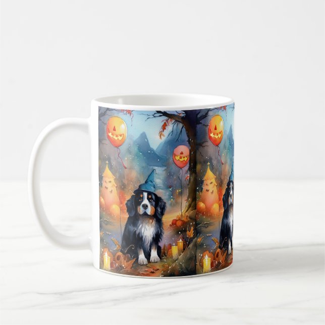 Halloween Berg mit Kürpen Beängstigend Kaffeetasse (Links)