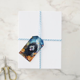 Halloween Bernedoodle mit Kürbissen Gruselig Geschenkanhänger