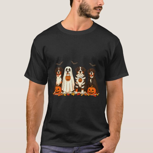 Halloween Bernese Mountain Dog Ghost Soky Bernese  T-Shirt (Vorderseite)