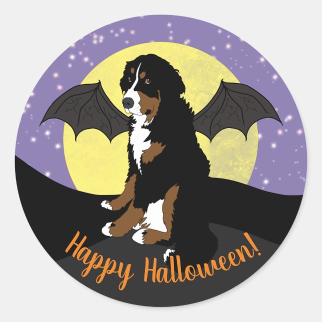 Halloween Bernese Mountain Dog Runder Aufkleber (Vorderseite)