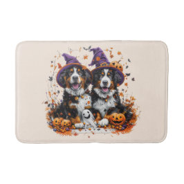 Halloween Bernese Mountain Hogs Hexenghost Badematte