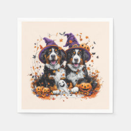 Halloween Bernese Mountain Hogs Hexenghost Serviette