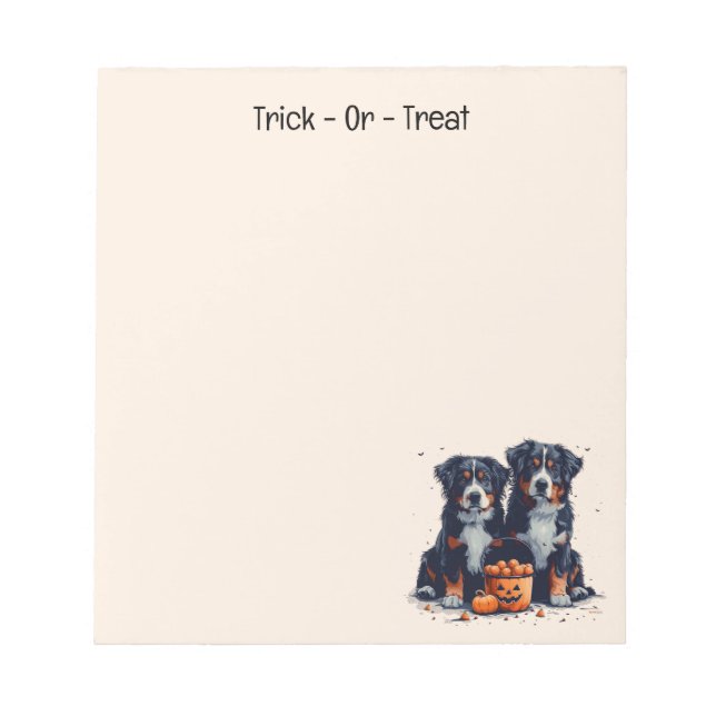 Halloween Bernese Mountain Hogs Pumpkin Notizblock (Vorderseite)