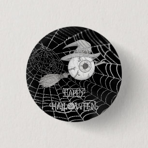 Halloween-Besen, beängstigender Augapfel, Spinnenn Button