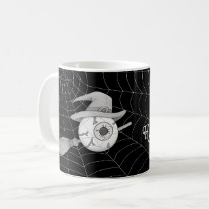 Halloween-Besen, beängstigender Augapfel, Spinnenn Kaffeetasse