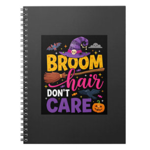 Halloween Besen Haare sind mir egal Hexen Zitat Notizblock