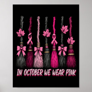 Halloween Besen Hexe Brustkrebs Poster