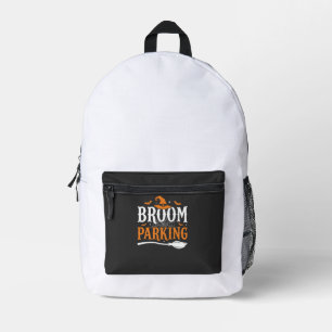 Halloween Besenparkierung Hexenhut Grafik Bedruckter Rucksack