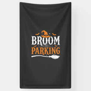 Halloween Besenparkplatz Hexenhut Grafik Banner