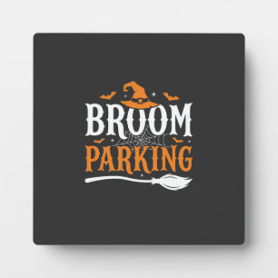 Halloween Besenparkplatz Hexenhut Grafik Fotoplatte