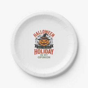 Halloween Bester Feiertag Vintage-Kürbis-Shirt-Des Pappteller
