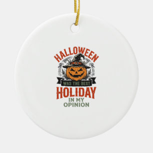 Halloween Bestes Feiertags-Vintage-Kürbis-Shirt-De Keramik Ornament