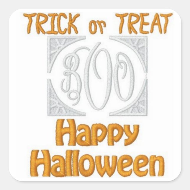 Halloween (bestickt)-Aufkleber Quadratischer Aufkleber (Vorderseite)