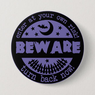 Halloween Beware Spooky Spuk House Button