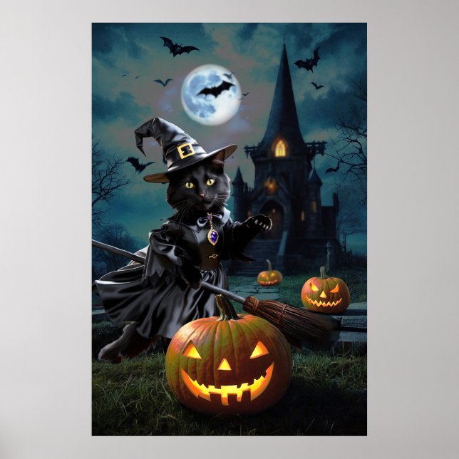Halloween Bewitched Cat Poster (Vorne)