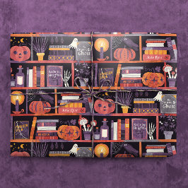 Halloween-Bibliothek Geschenkpapier