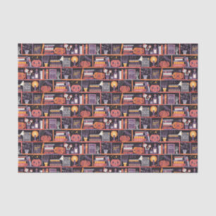 Halloween-Bibliothek Seidenpapier