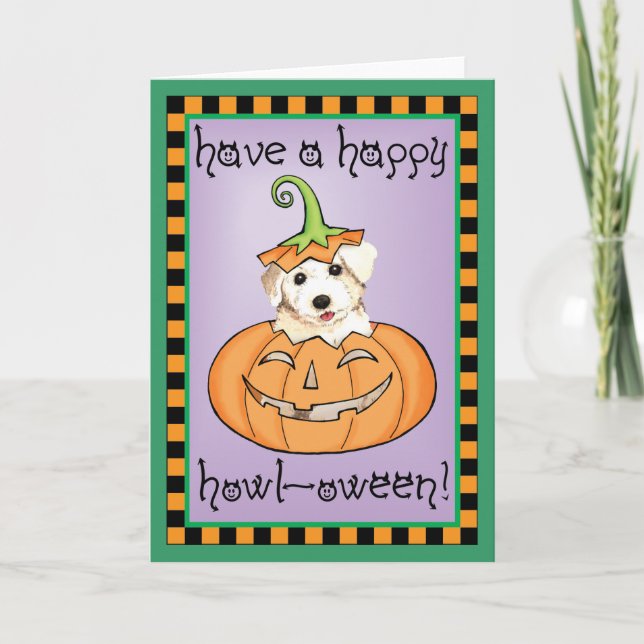 Halloween Bichon Karte (Vorderseite)
