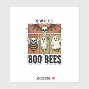 Halloween-Bienen-Wortspiel Vintage-Stich Ghost Bee Aufkleber