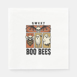 Halloween-Bienen-Wortspiel Vintage-Stich Ghost Bee Serviette