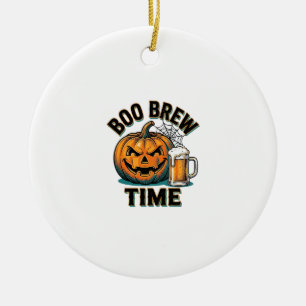 Halloween-Bier-Shirt Vintage-Kürbis-Party-T-Shirt_ Keramik Ornament