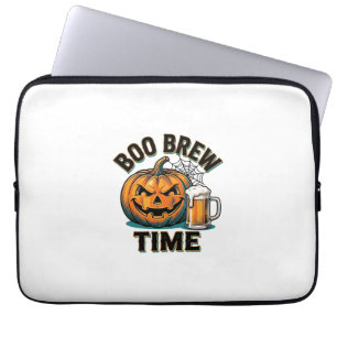 Halloween-Bier-Shirt Vintage-Kürbis-Party-T-Shirt_ Laptopschutzhülle