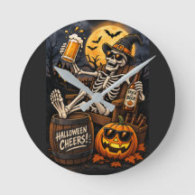 Halloween-Bier-Skelett, eine lustige und gruselige
