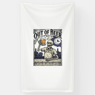 Halloween-Bier-Skelett Vintage-Party Banner