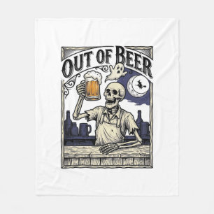 Halloween-Bier-Skelett Vintage-Party Fleecedecke