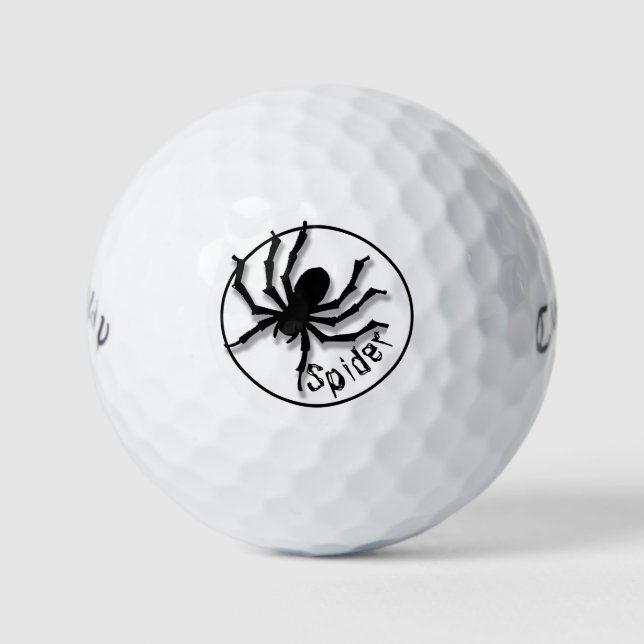 Halloween Big Black Spider Silhouette gruselig Golfball (Vorderseite)