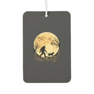 Halloween Bigfoot laufender Labrador unter Vollmon Autolufterfrischer