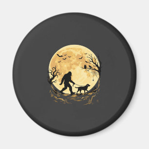 Halloween Bigfoot laufender Labrador unter Vollmon Magnet